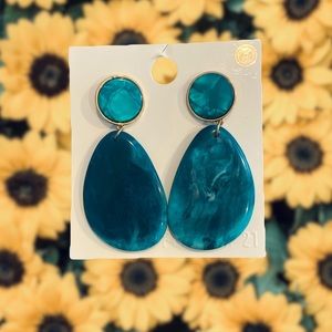 Blueish Green Drop Earrings-Forever 21